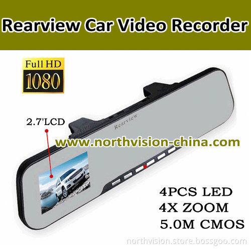 1080P HD Car Camera Recorder in Rearview Mirror Support Night Vision, Motion Detection, 32GB TF Card (D21)